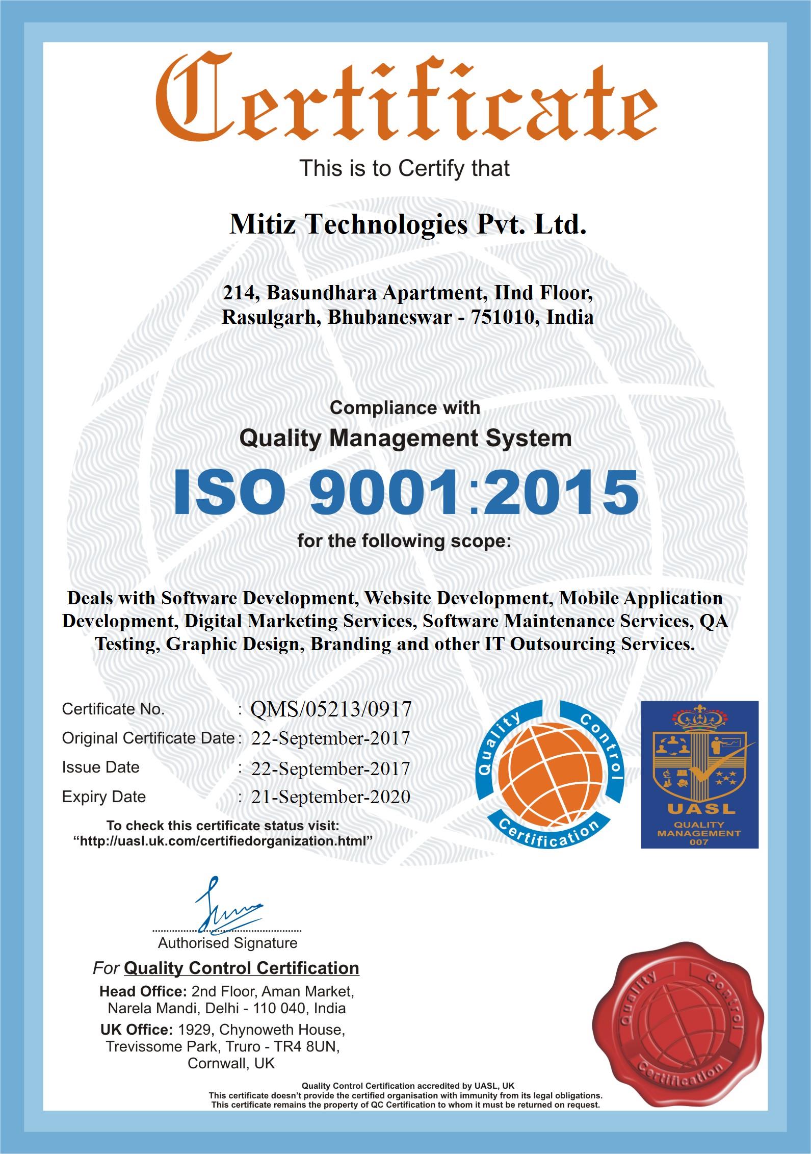 iso certified software development company